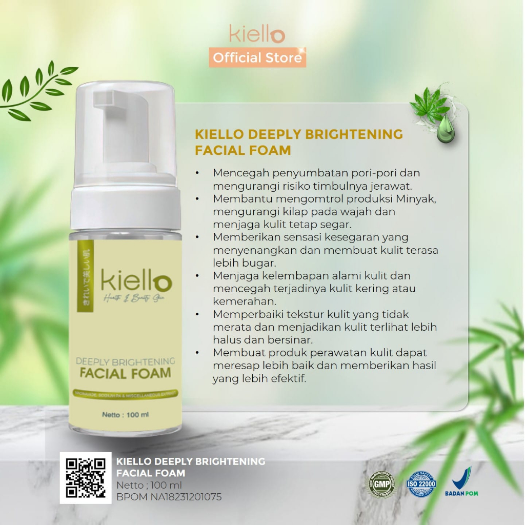 KIELLO DEEPLY BRIGHTENING FACIAL FOAM