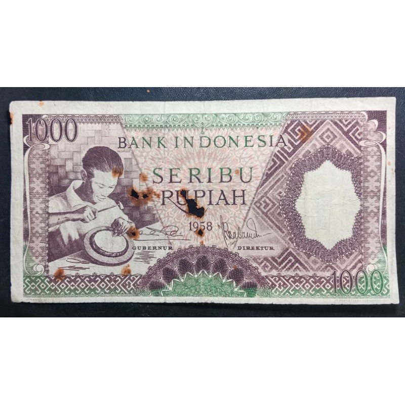 UANGKUNO 1000 RUPIAH PEKERJA THN 1958