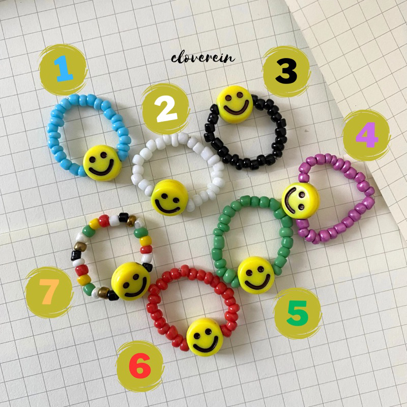 Smiley Beads Ring | Cincin Manik