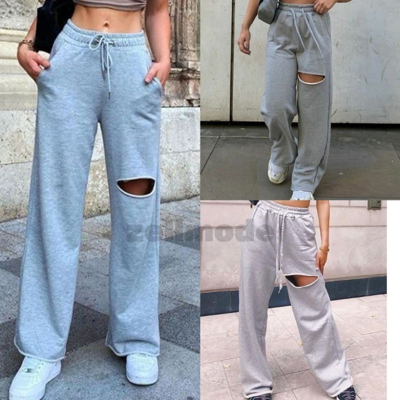 CELANA KULOT SOBEK PAHA/CELANA PANJANG WANITA JUMBO