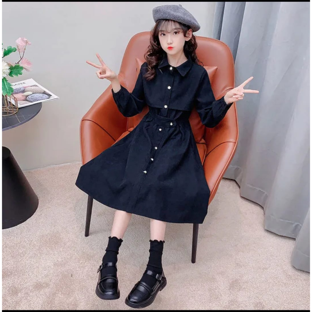 DRESS ANAK KOREA TARISSA/TERBARU/KOREA/BANGKOK/UMUR 7-12 TAHUN