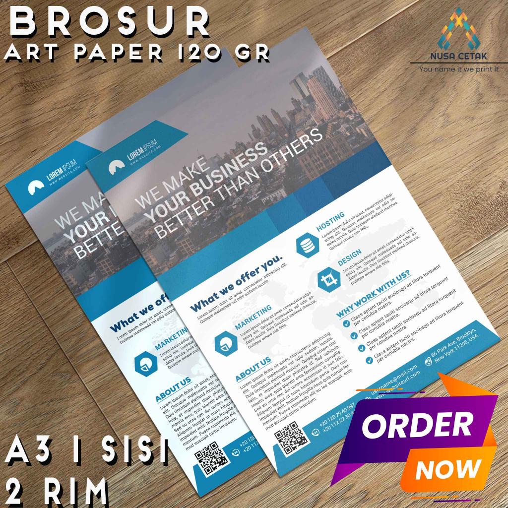 

Cetak Brosur A3 1 SISI 2 RIM (1000 lbr) - Art Paper 120gr Murah | PO 2 HARI