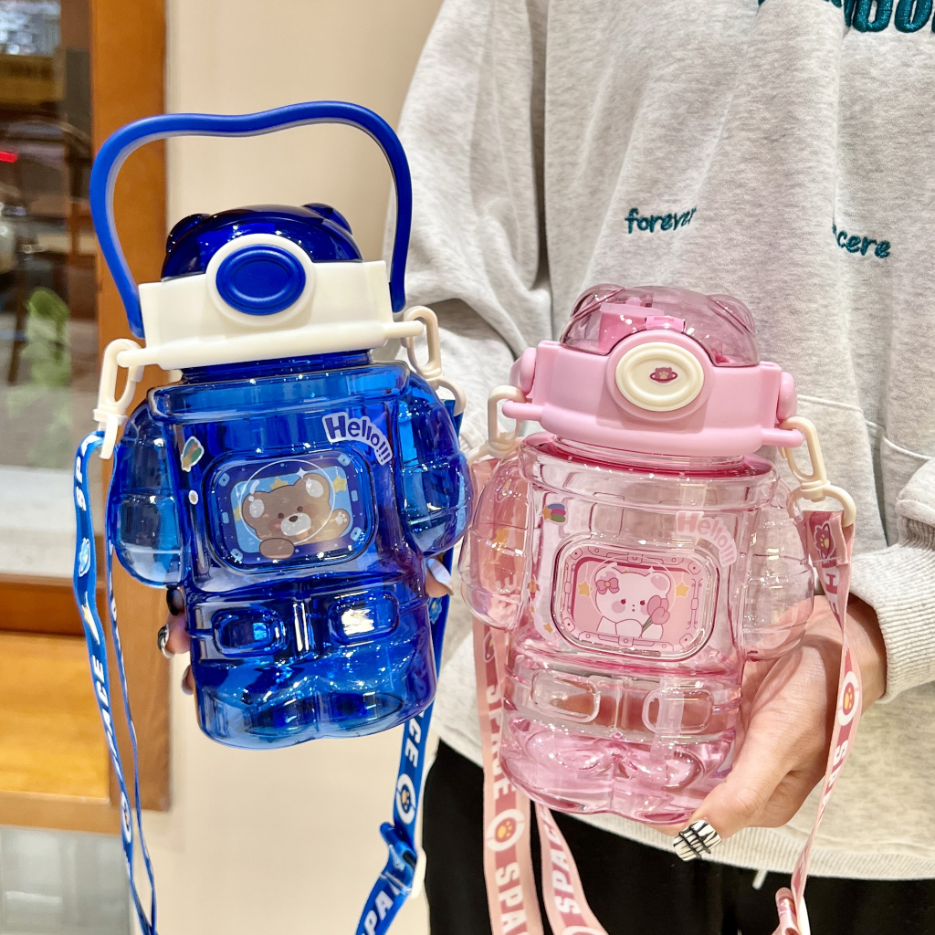 Botol Minum Plastik Anak Imut Kecil ROBOTIC Food Grade + Tali Panjang ROBOCOP / ROBOT WIDI