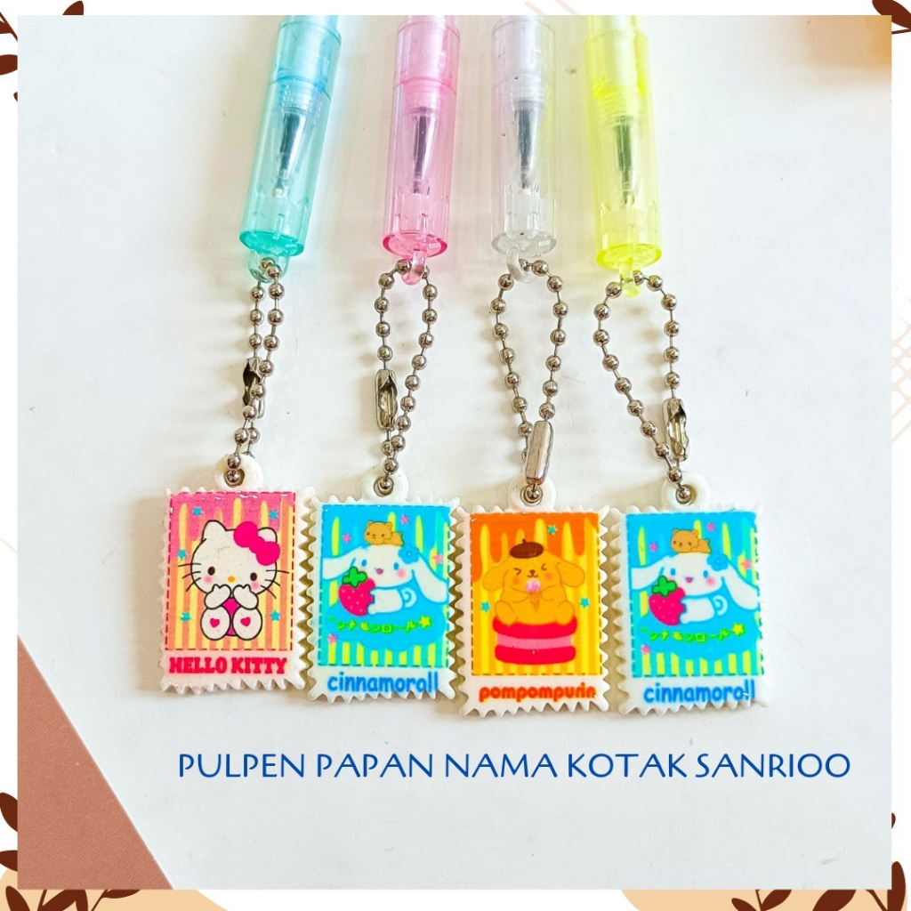 

PULPEN PAPAN NAMA KOTAK SANRIOO LUCU PEN GANTUNGAN BOLPEN ALAT TULIS KANTOR COD TERMURAH