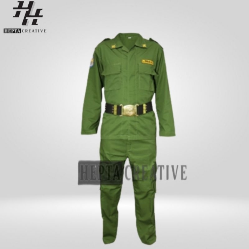 [HEPTA CREATIVE] SERAGAM LINMAS HIJAU STELAN SATLINMAS SERAGAM HANSIP SERAGAM DINAS