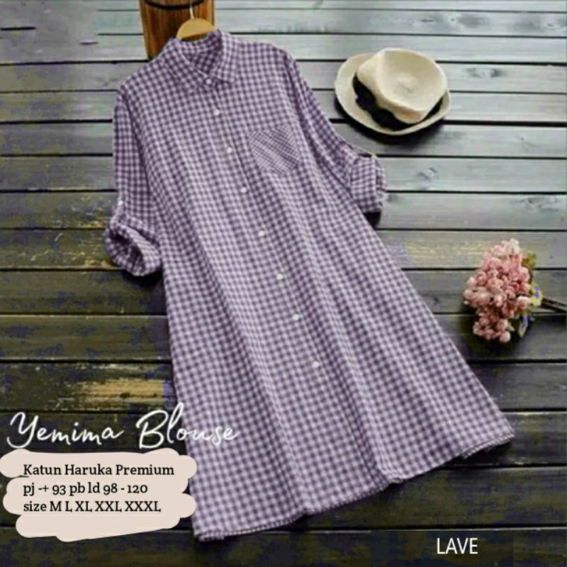 TUNIK WANITA MUSLIMAH | LENGAN PANJANG | MOTIF KOTAK KOTAK by ALIYA Outfit