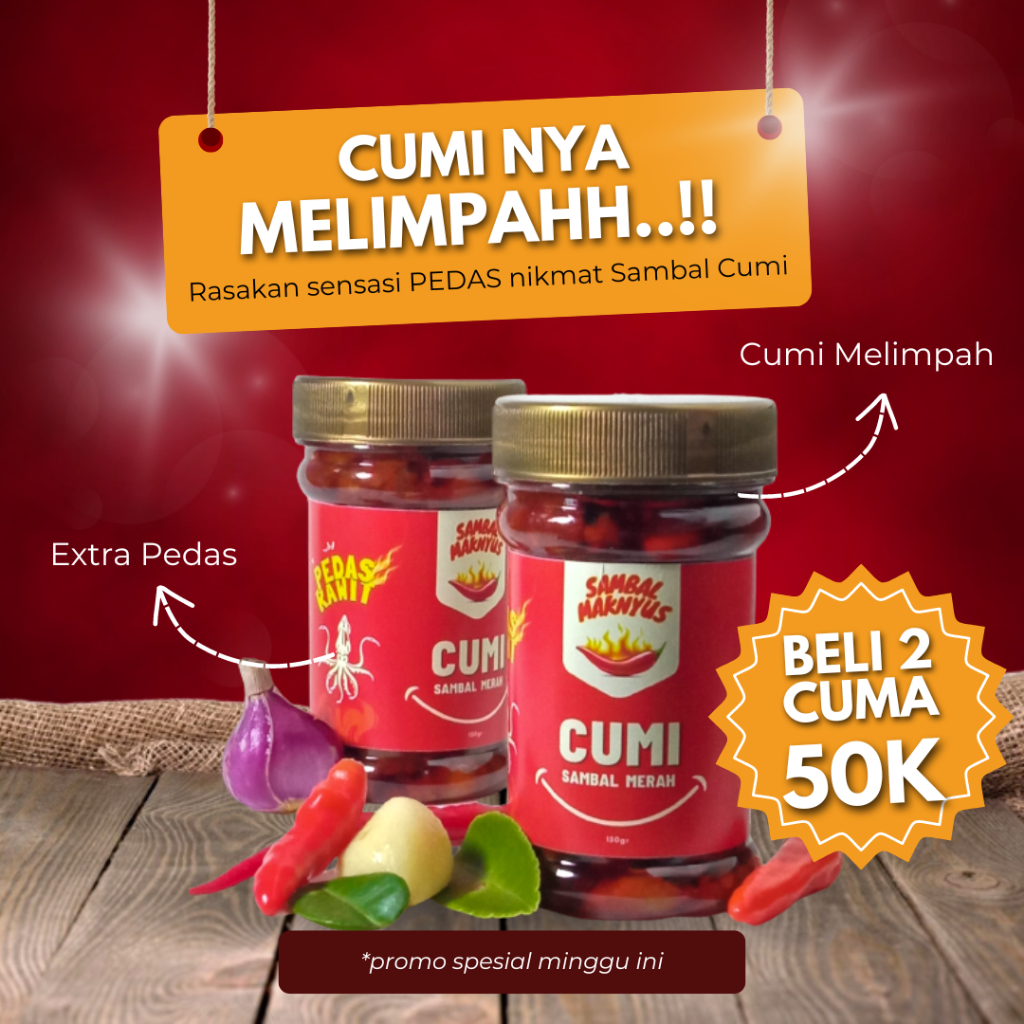 

[PAKET BUNDLING] Sambal Maknyus - Sambal Cumi Asin Cabai Merah Goreng Pedas Gurih