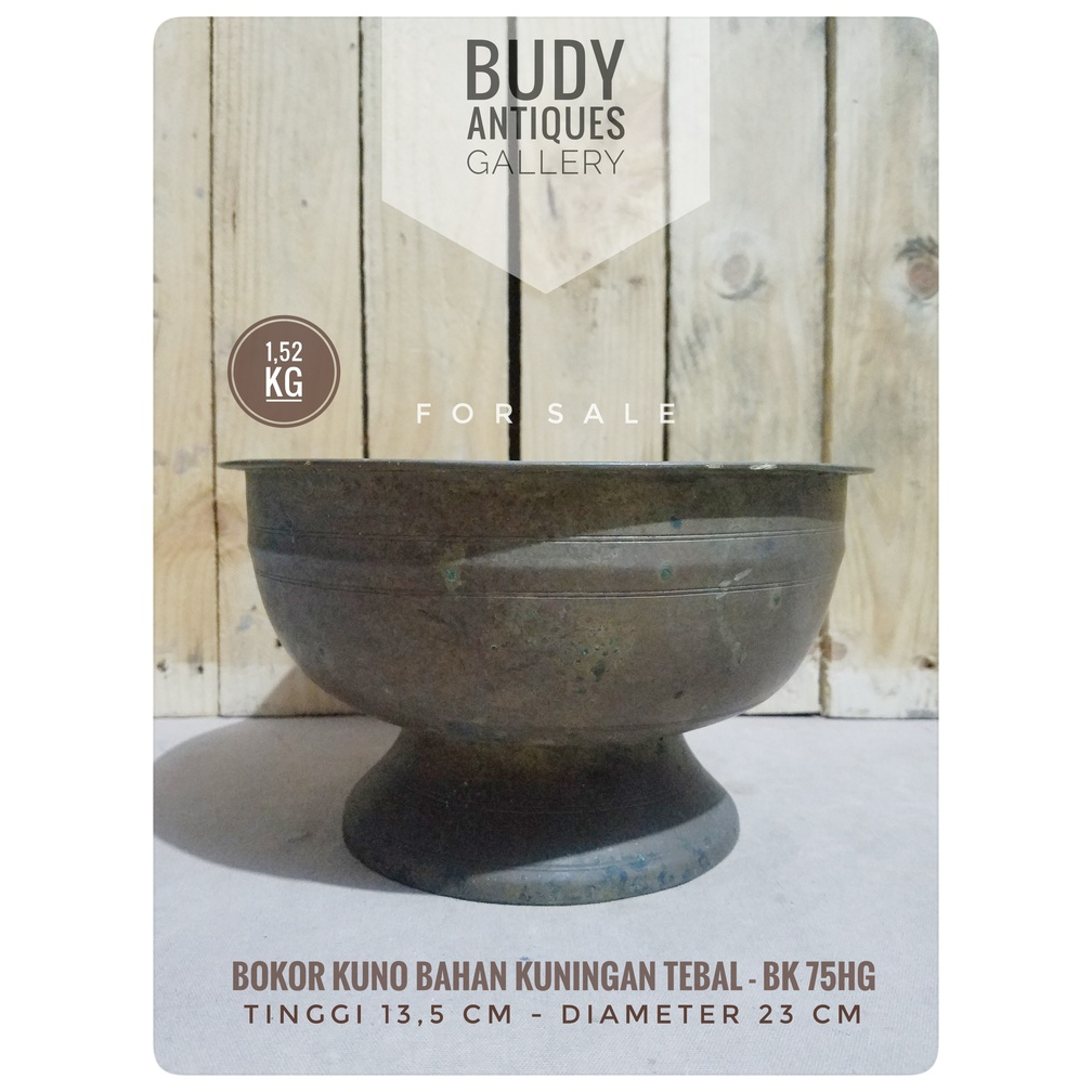 Bokor Kuno Bahan Kuningan Tebal - BK75HG