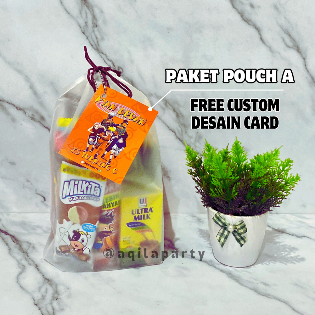 

Paket Pouch snack ulang tahun free custom nama
