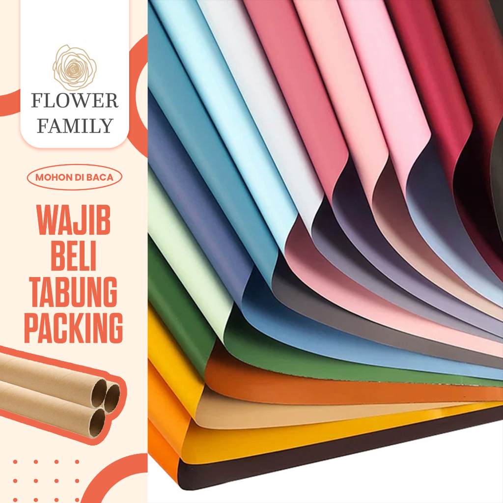 

Flower Family - [20 LEMBAR] Flower Wrapping Paper Dua Warna / Kertas Buket Bunga / Kertas Cellophane / Kertas Kado/ Kertas Buket Bunga Wisuda - Anniversary
