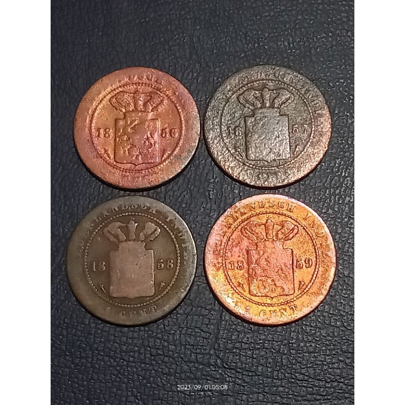 4 keping 1 cent ned indie tahun 1859,1857,1858 dan 1859
