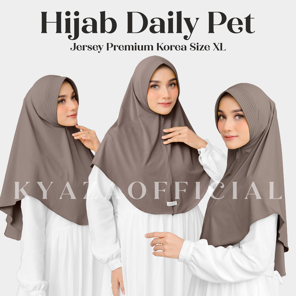 𝐊𝐘𝐀𝐙𝐀 - Hijab Instant Jumbo Pet Antem, Bergo Pet Jumbo, Hijab Pet Jersey, Hijab Pet Ukuran XL KYZ1