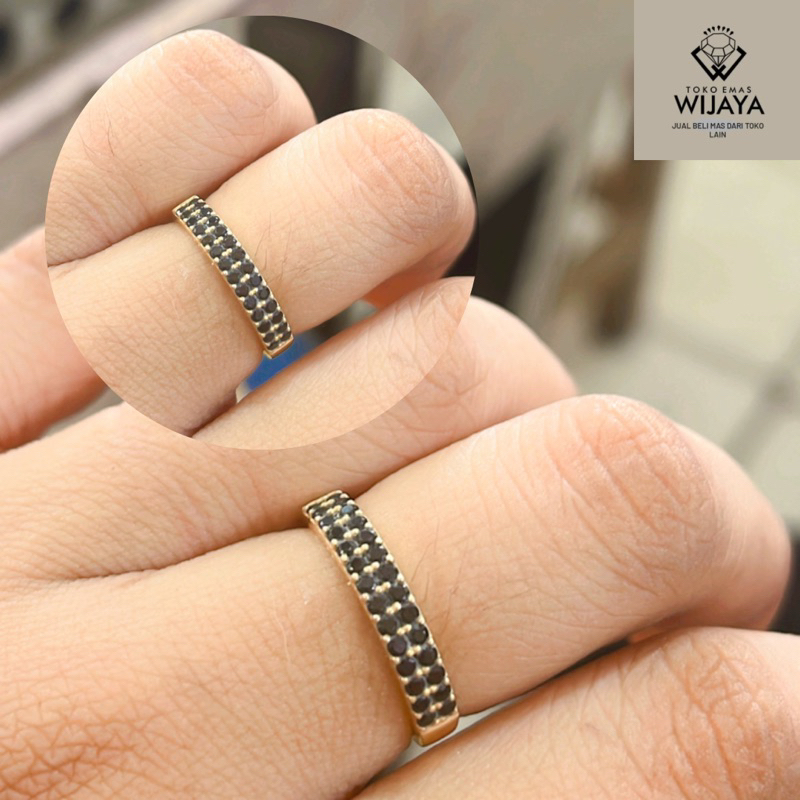 CINCIN EMAS ASLI MATA HITAM KADAR 375 8k