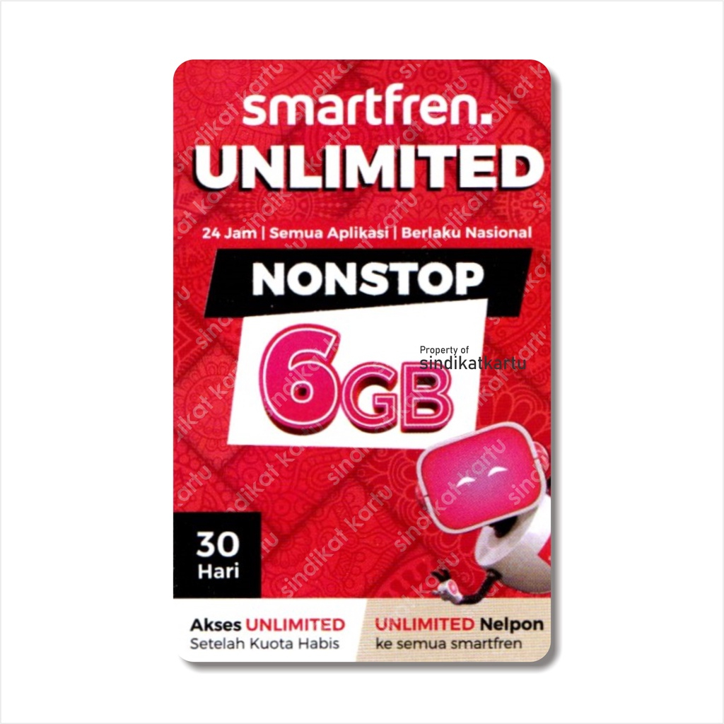 Voucher Smartfren 6GB 30Hari Paket Data Kuota Internet