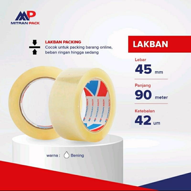 

Lakban Mitran Pack 45mmx90yard ,Lakban solatip /isolasi (2 inchi 90 yard) Super Quality tape