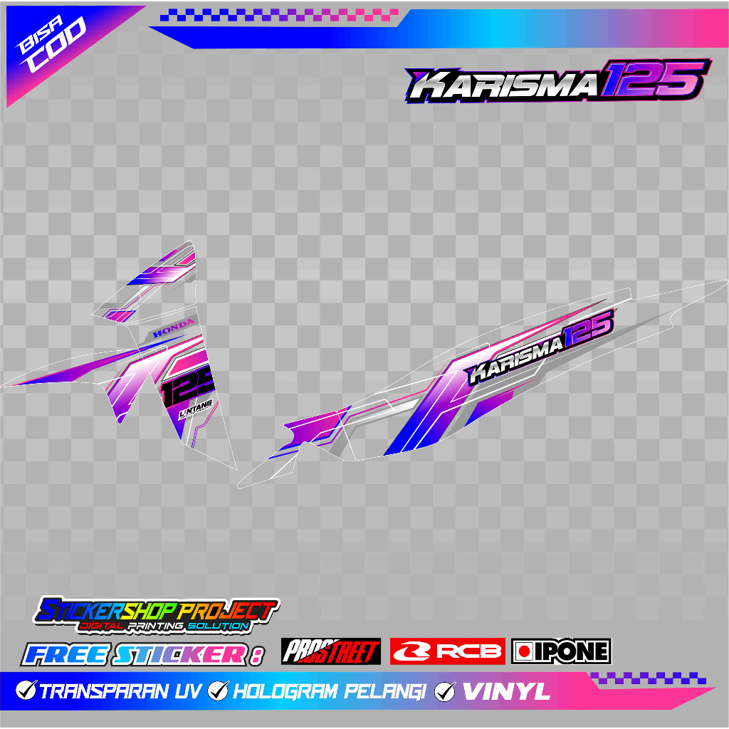 STRIPING VARIASI HONDA KARISMA 125 / STICKER LIST MOTOR KARISMA 125