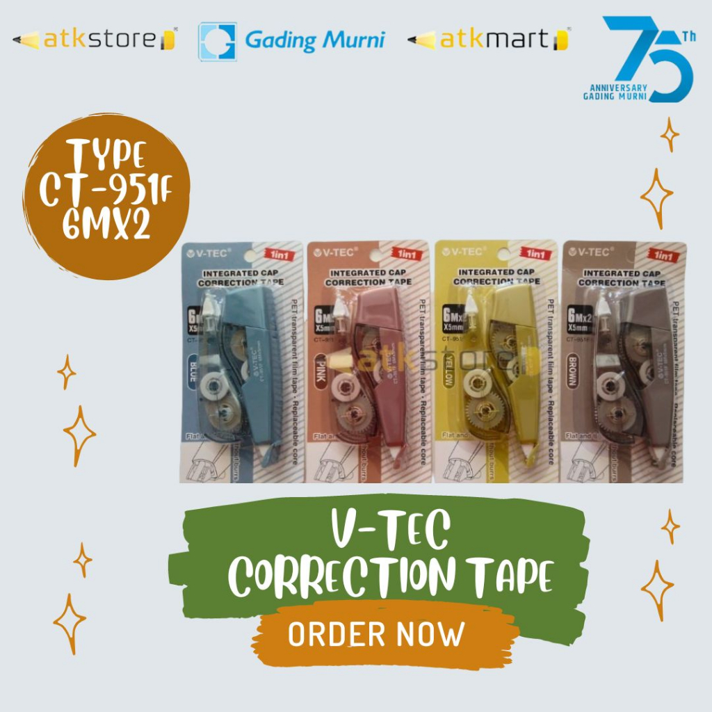 

V Tec Tip-ex Type CT-951F II V-tec Correction Tape Type CT-950F