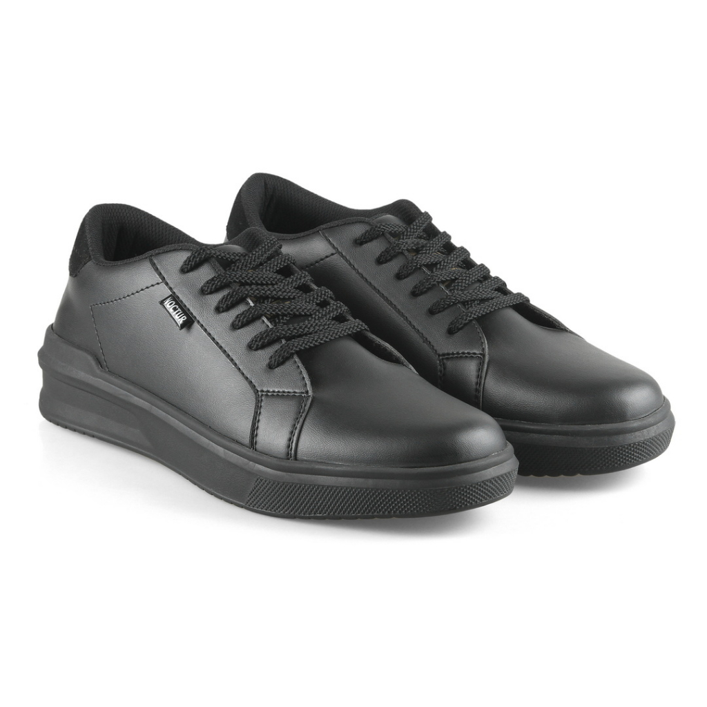 NOCTUR - Nicco Full Black - Sepatu Pria Casual Hitam R-003