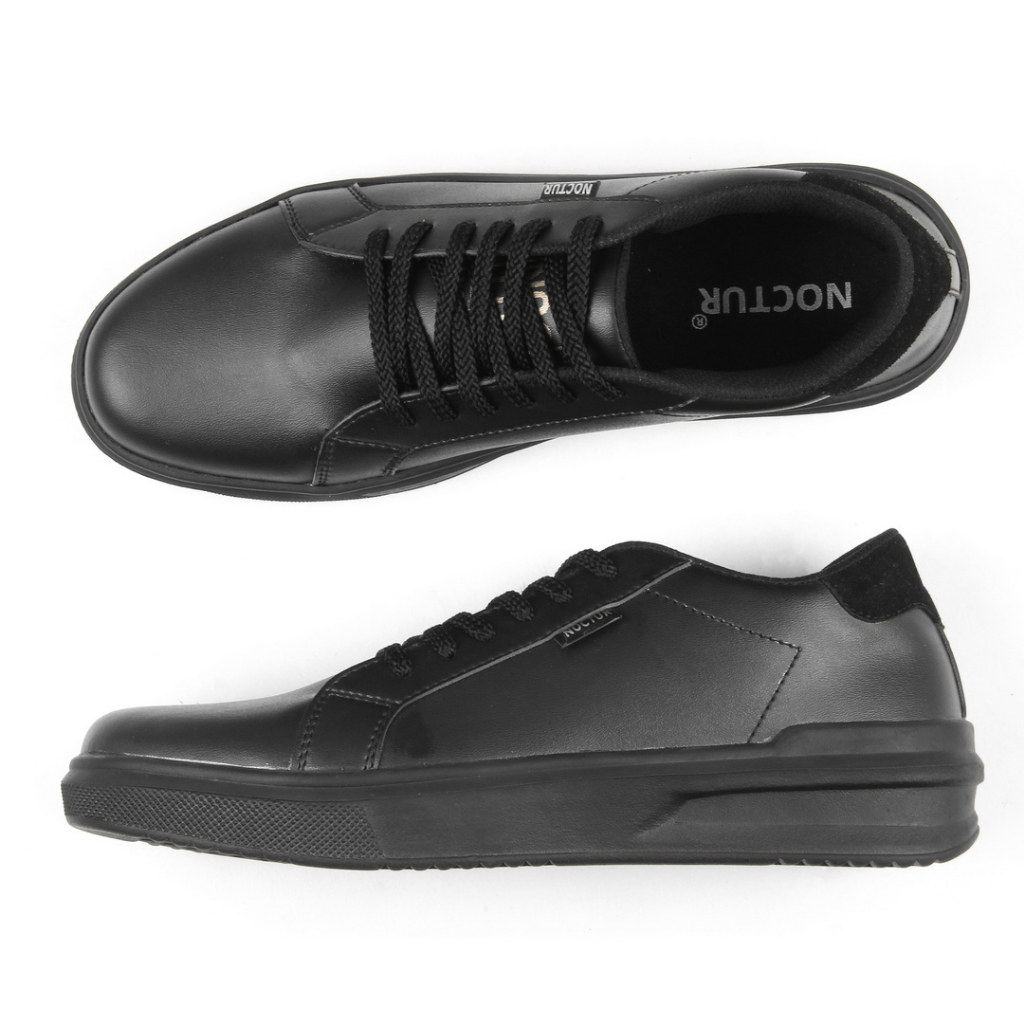 NOCTUR - Nicco Full Black - Sepatu Pria Casual Hitam R-003