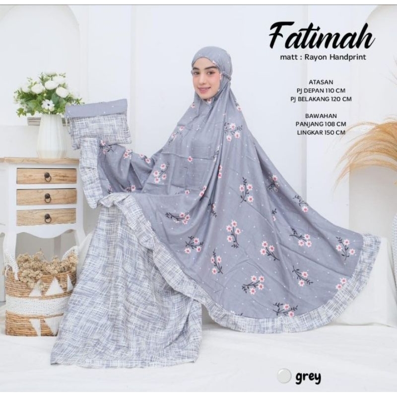 Mukena Rempel Jumbo Fatimah/Mukena Jumbo Dewasa/Mukena Bali/Mukena Rayon/Grosir Mukena