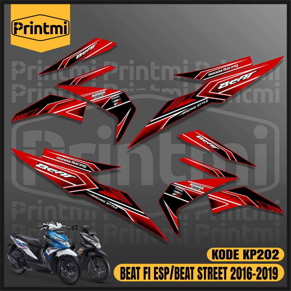Printmi Stiker Striping Beat Esp - Beat Street FI Eco 2016-2019 Motor Variasi Racing Honda Modifikas