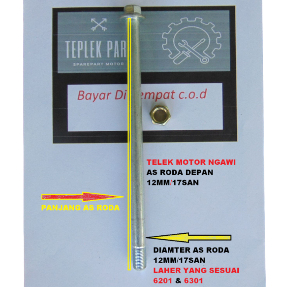 As Roda DEPAN Beat Vario Scoopy Supra Grand Legenda Prima/As Roda Depan Honda Beat Vario Grand Beat 