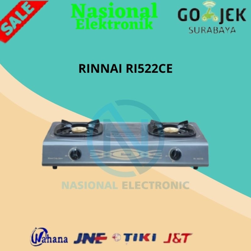 RINNAI RI 522 CE/KOMPOR GAS RINNAI RI522CE/KOMPOR GAS 2 TUNGKU RINNAI RI522CE/KOMPOR GAS LPG RI-522C