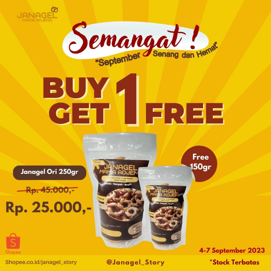 

PROMO BUY 1 GET 1 FREE - Janagel Mama Adjeng