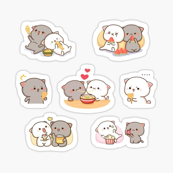 

(40 PCS) Sticker Mochi Cat/Neko Glossy Dan Anti Air