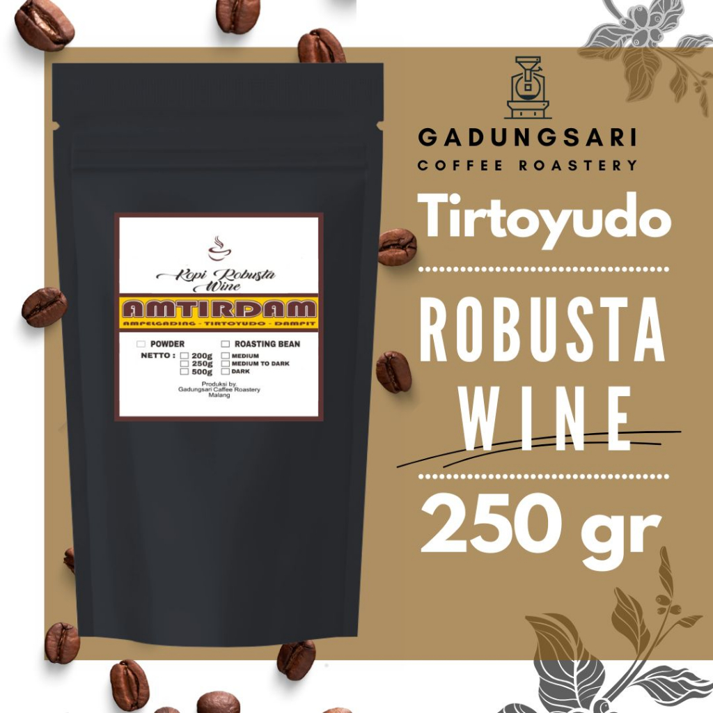 

Kopi Wine Robusta Tirtoyudo Dampit 250 gram