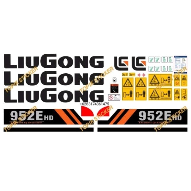Stiker Excavator LIUGONG 952 HD , Stiker Alat Berat