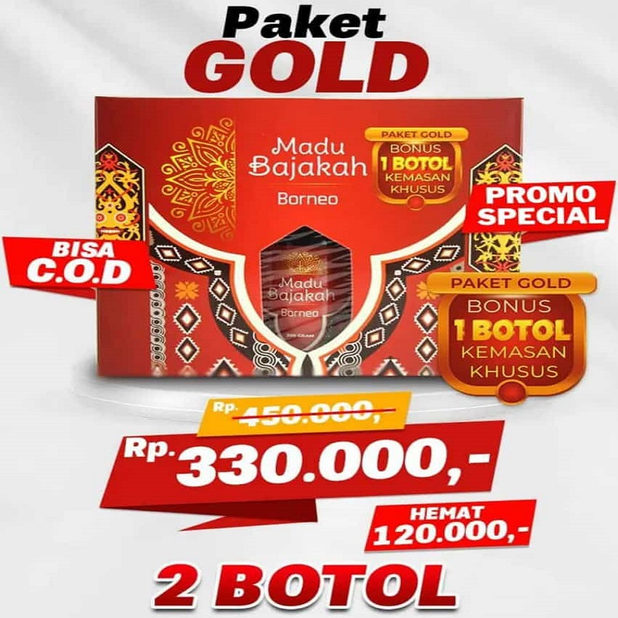 

Madu Bajakah Borneo Kemasan Gold Beli 2 bonus 1 botol kemasan Khusus 200gr