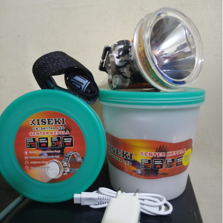 JUAL Senter Kepala 50 Watt Kiseki CK-SK178X Cahaya Putih / KUNING HeadLamp Super Terang Kiseki CK SK