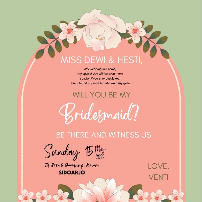 

Custom tulisan bridesmaid