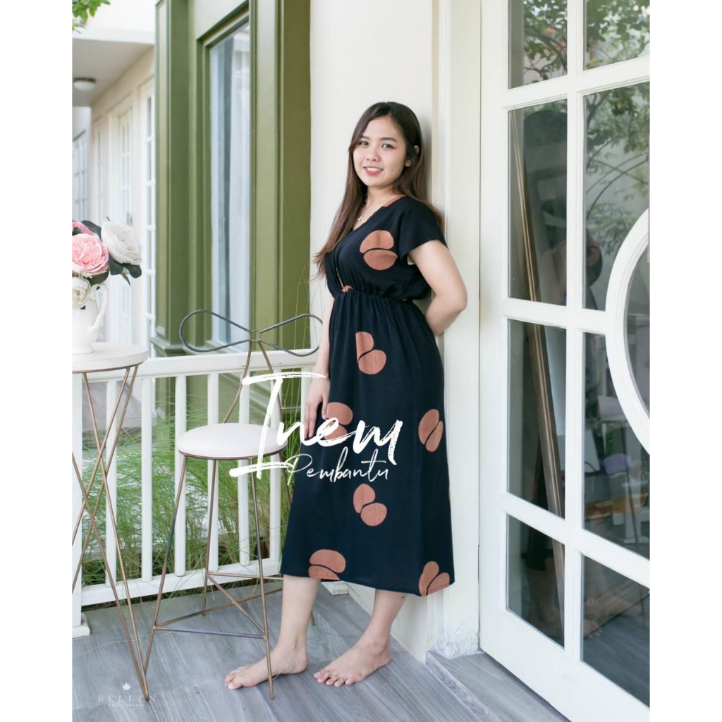 Daster Manohara Bali Selutut Lengan Pendek Kekinian Bahan Rayon Tebal Anti Luntur