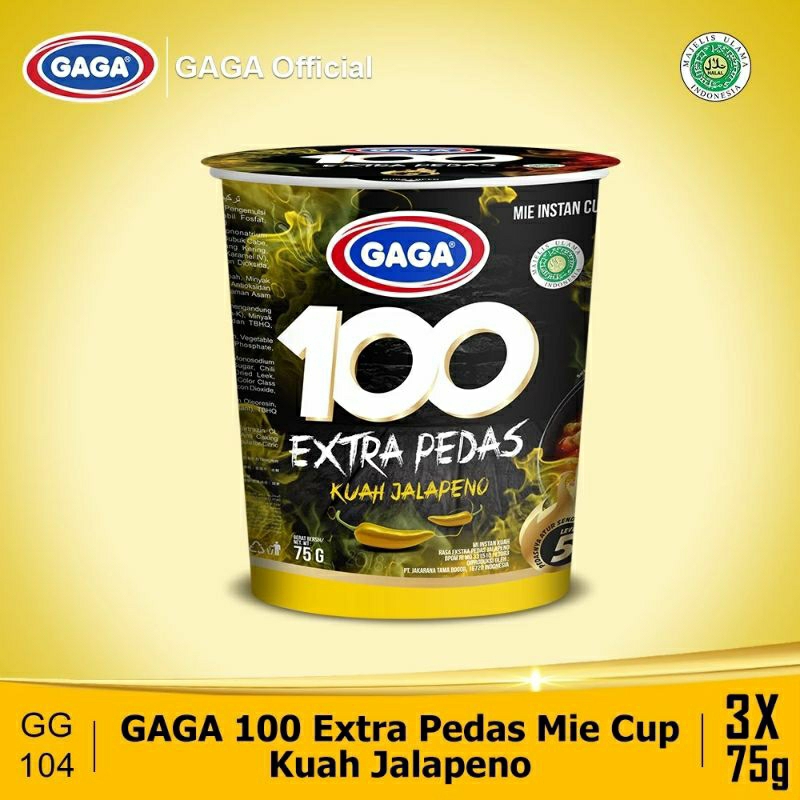 

GAGA 100 EXTRA PEDAS KUAH JALEPENO 75 GRAM 3.PCS
