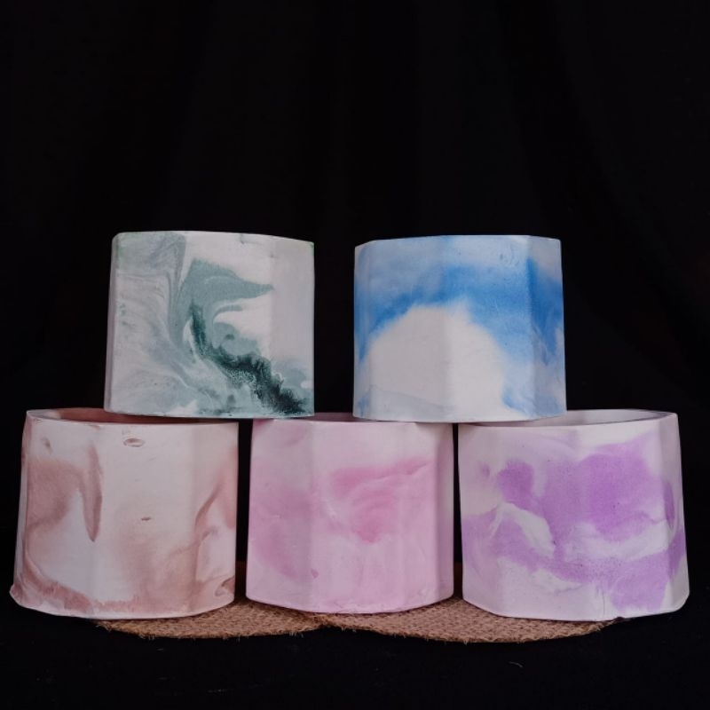 Pot Semen Mini Hexagonal diameter 5cm untuk sukulen / Kaktus