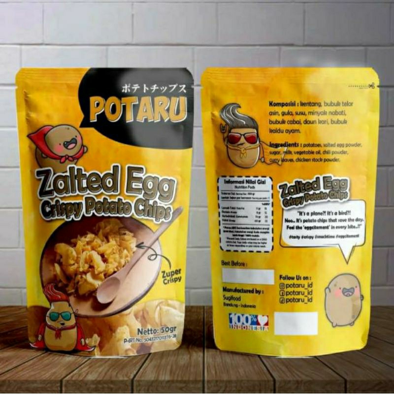 

Potaru Snack Keripik Kentang Salted Egg Crispy Potato Chips