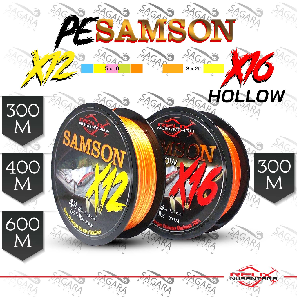 Senar PE Samson X16 PE Samson X12 300 | 400 | 500 | 600 Meter PE Relix Nusantara Senar Pancing