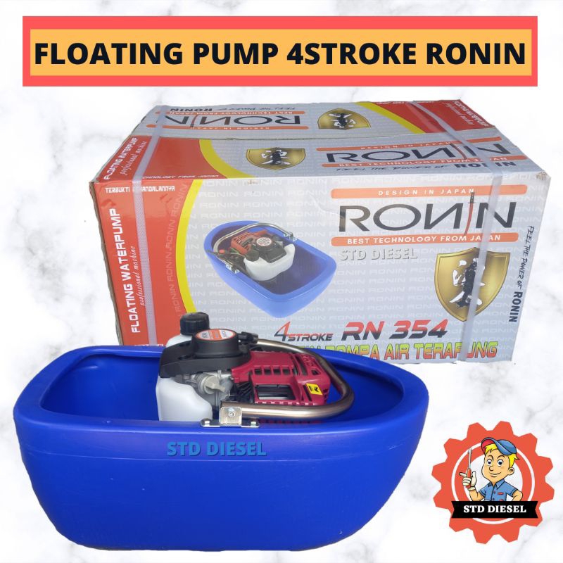 FLOATING PUMP 4 STROKE TAK BENSIN OLI PISAH POMPA APUNG SIRAM BAWANG MERAH BRAMBANG MERK RONIN BIRU 