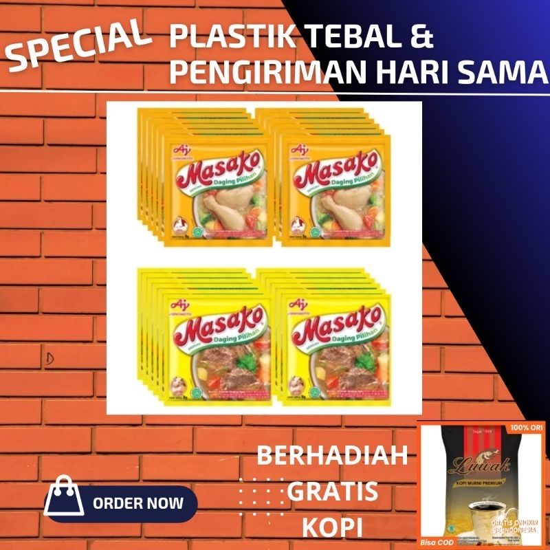 

masako kaldu rasa sapi atau ayam 1 sachet 9 gram