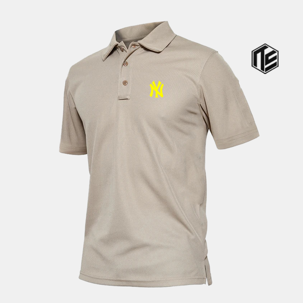 Kaos Polo Kerah Lengan Pendek Ny Text Yellow Pria & Wanita Terkeren Unisex Baju Kerja Premium