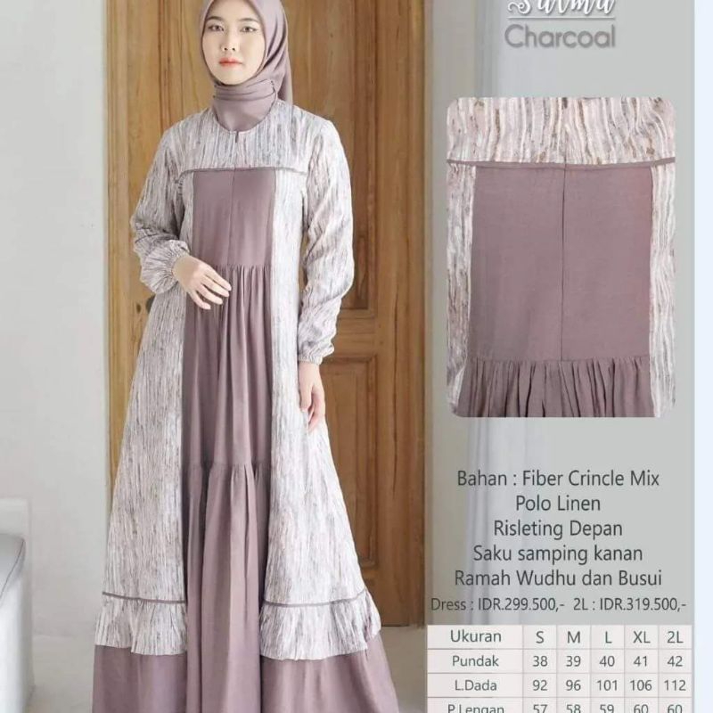 NUBUA SALMA DRESS CHARCOAL S