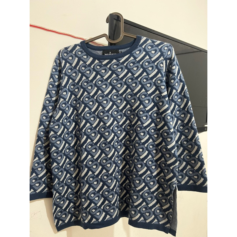 bimu knit top blue buttonscraves