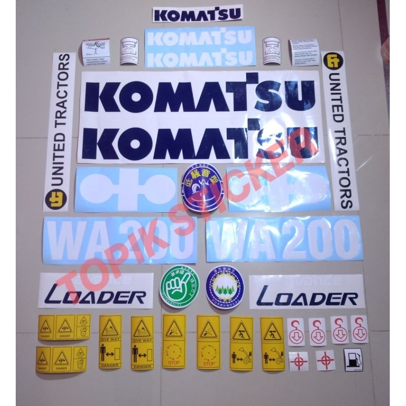 Stiker Wheel Loader KOMATSU WA200-1, Stiker Alat Berat