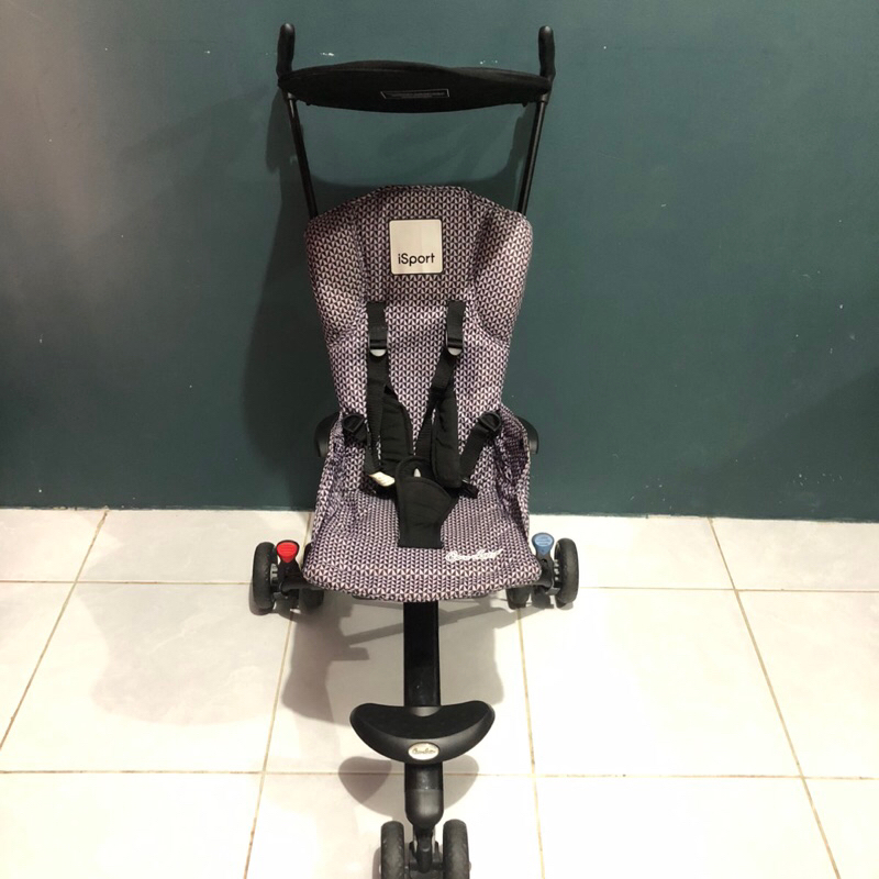 Stroller Cocolatte iSport Ungu Kanopi Hitam Motif Baru
