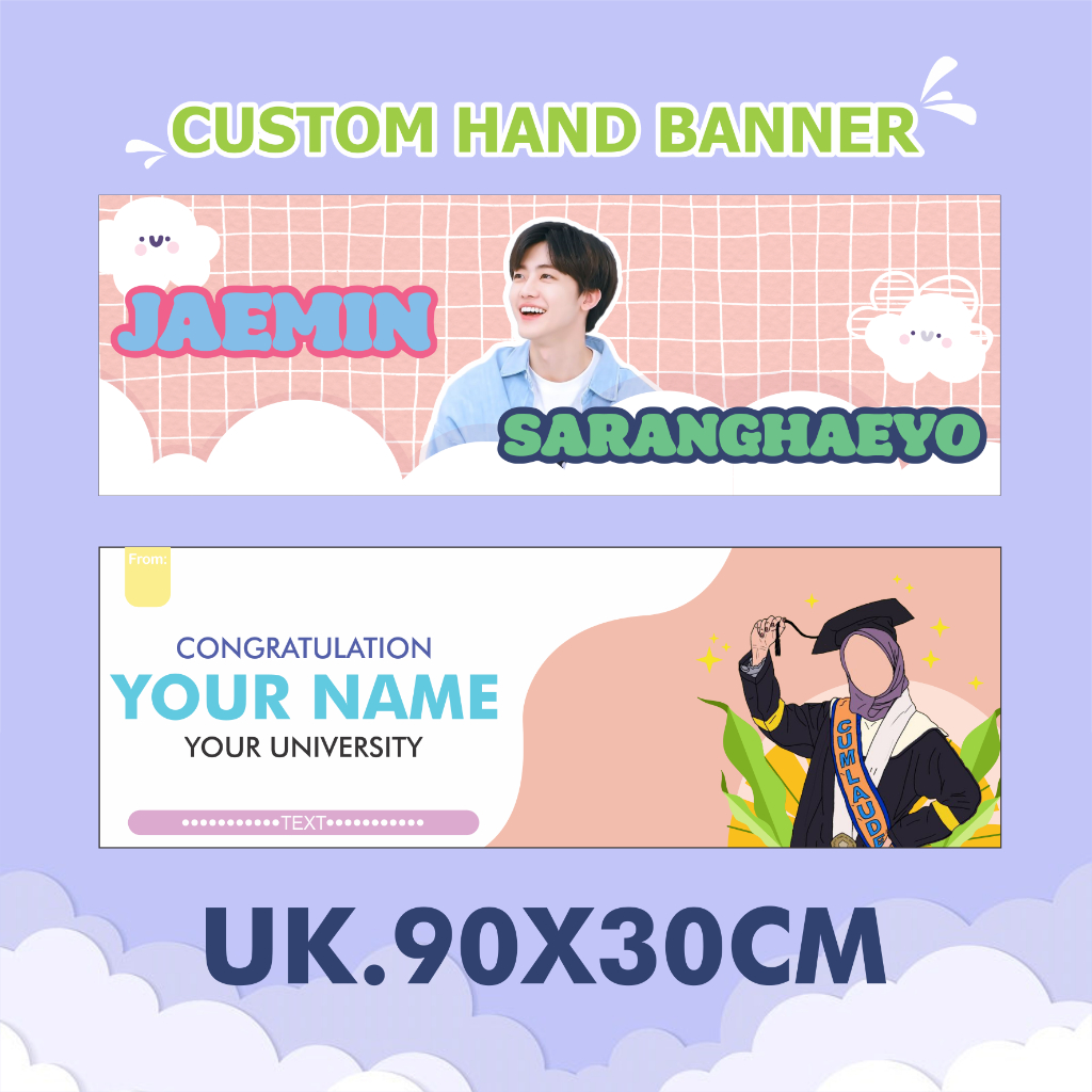 CETAK HAND BANNER / SLOGAN FREEBIES KPOP