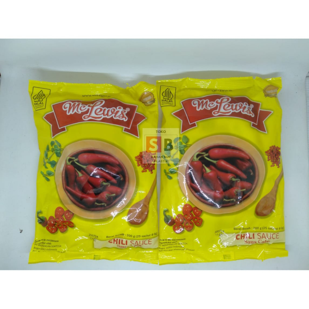 

MC LEWIS CHILI SAUCE SACHET 8GR/ SAUS CABE 25 SACHET/ MC LEWIS SAUS CABAI SACHET