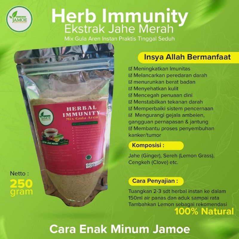 

HERBAL IMMUNITY/EKSTRAK JAHE MERAH MIX GULA AREN INSTAN