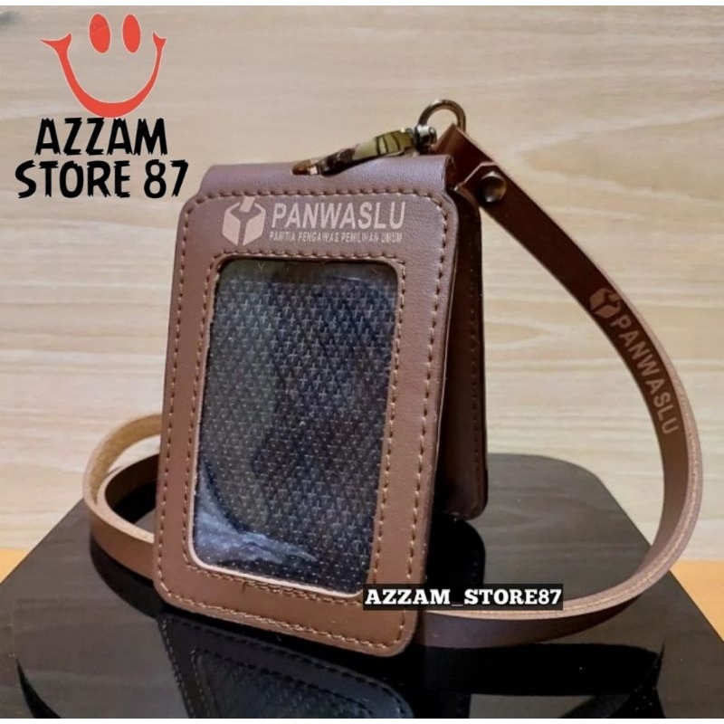 

ID Card Holder Tali Lanyard Name Tag Logo PANWASLU Model Lipat